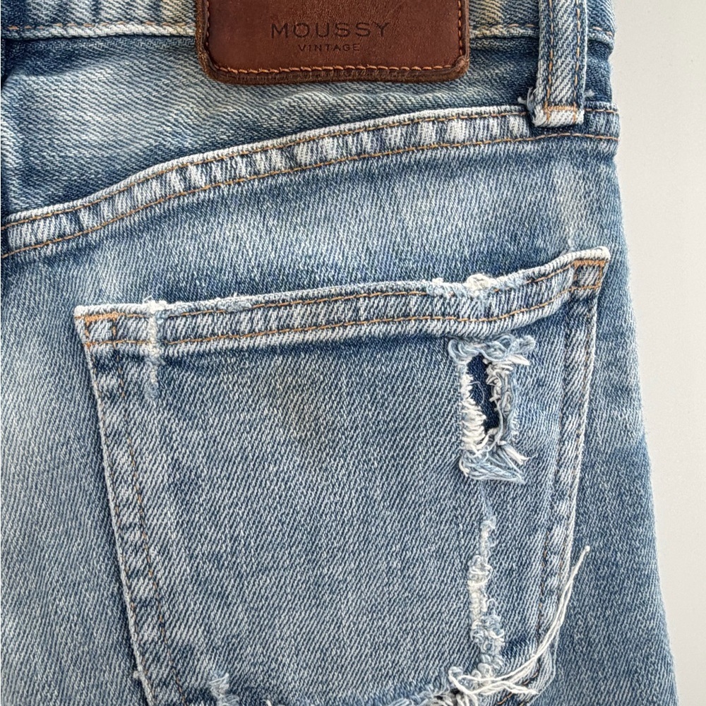 Moussy Vintage Distressed Crop Jeans Women's Helendale Skinny Mid Rise size 24 - Picture 9 of 16